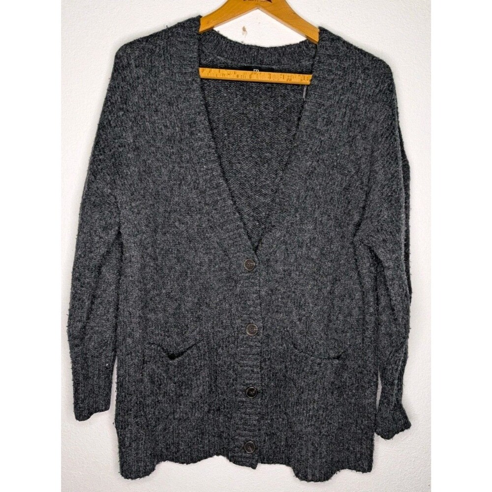 Banana Republic Sweater Women's Medium Gray Wool Cotton Cardigan V Neck (314)